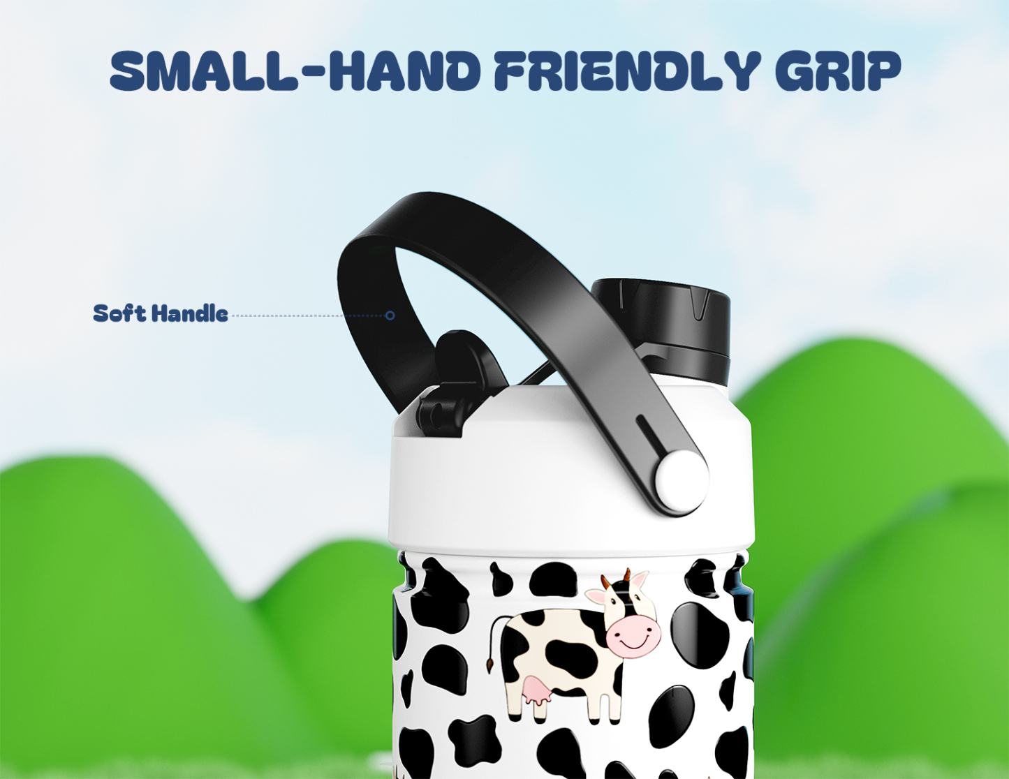 12 oz Insulated Water Bottle with 2-in-1 Straw and Spout Lid