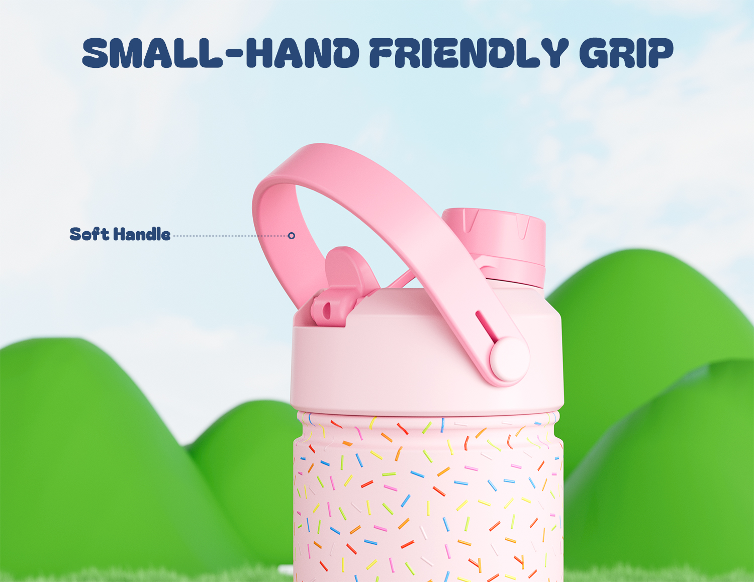 12 oz Insulated Water Bottle with 2-in-1 Straw and Spout Lid