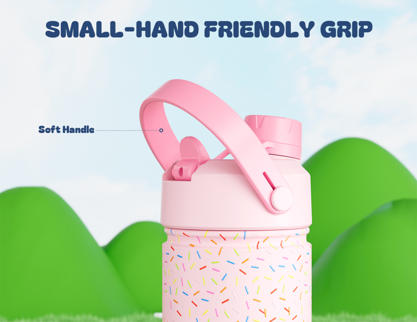 12 oz Insulated Water Bottle with 2-in-1 Straw and Spout Lid