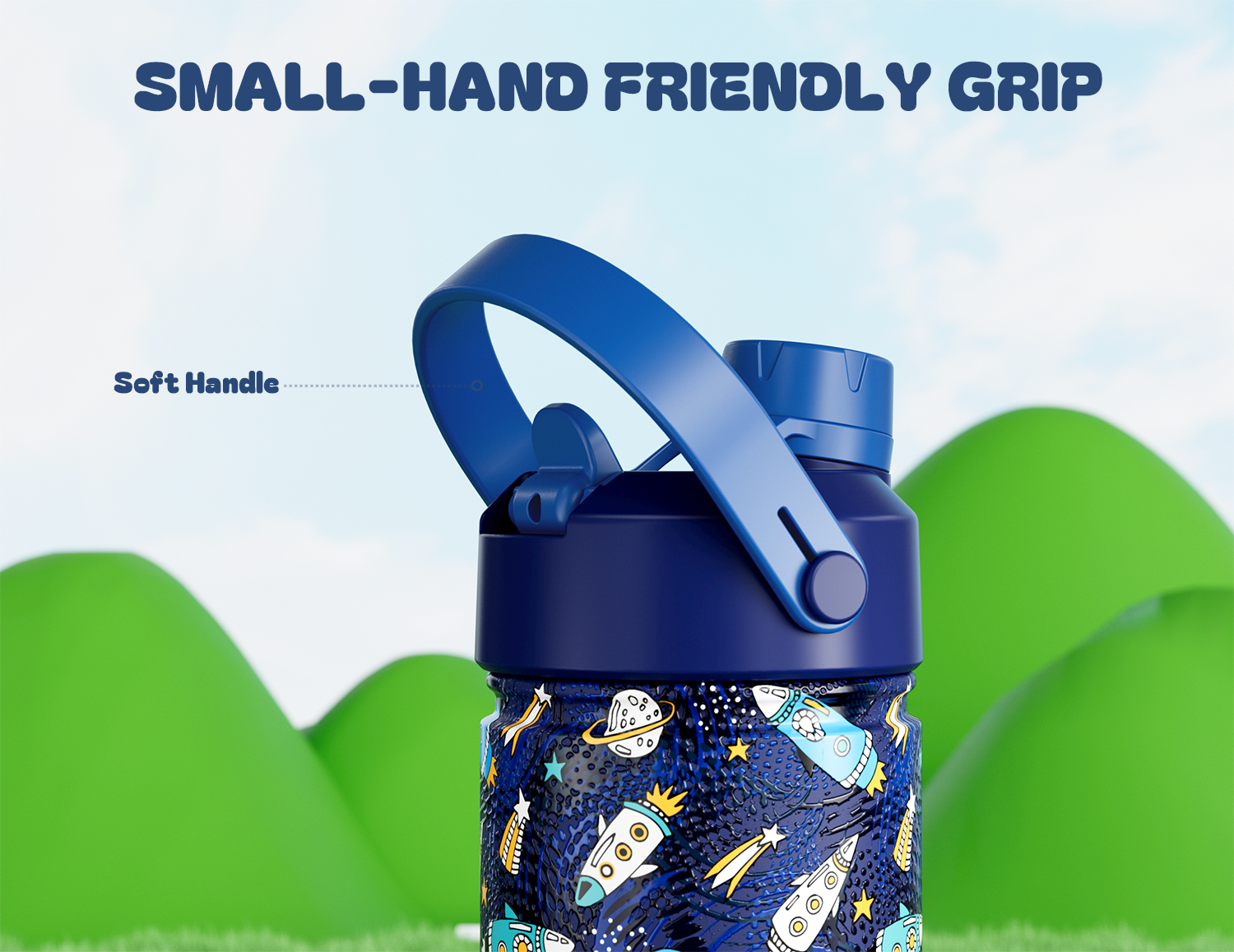 12 oz Insulated Water Bottle with 2-in-1 Straw and Spout Lid