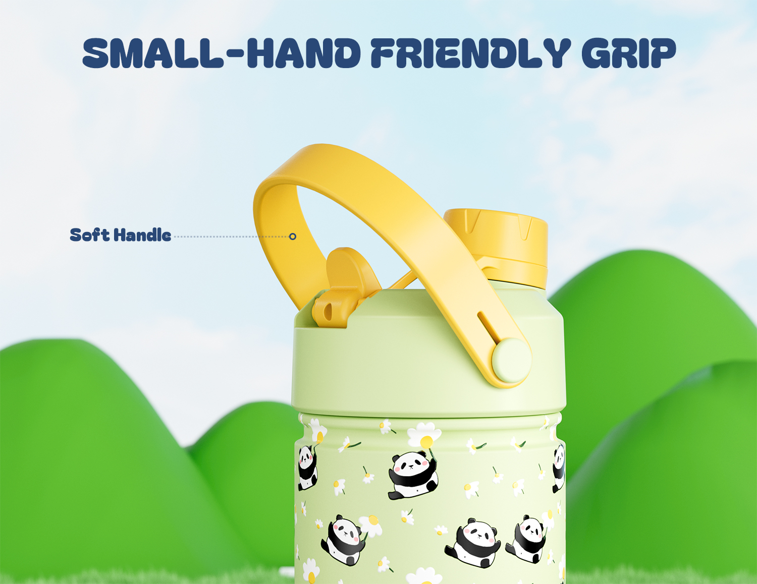 12 oz Insulated Water Bottle with 2-in-1 Straw and Spout Lid