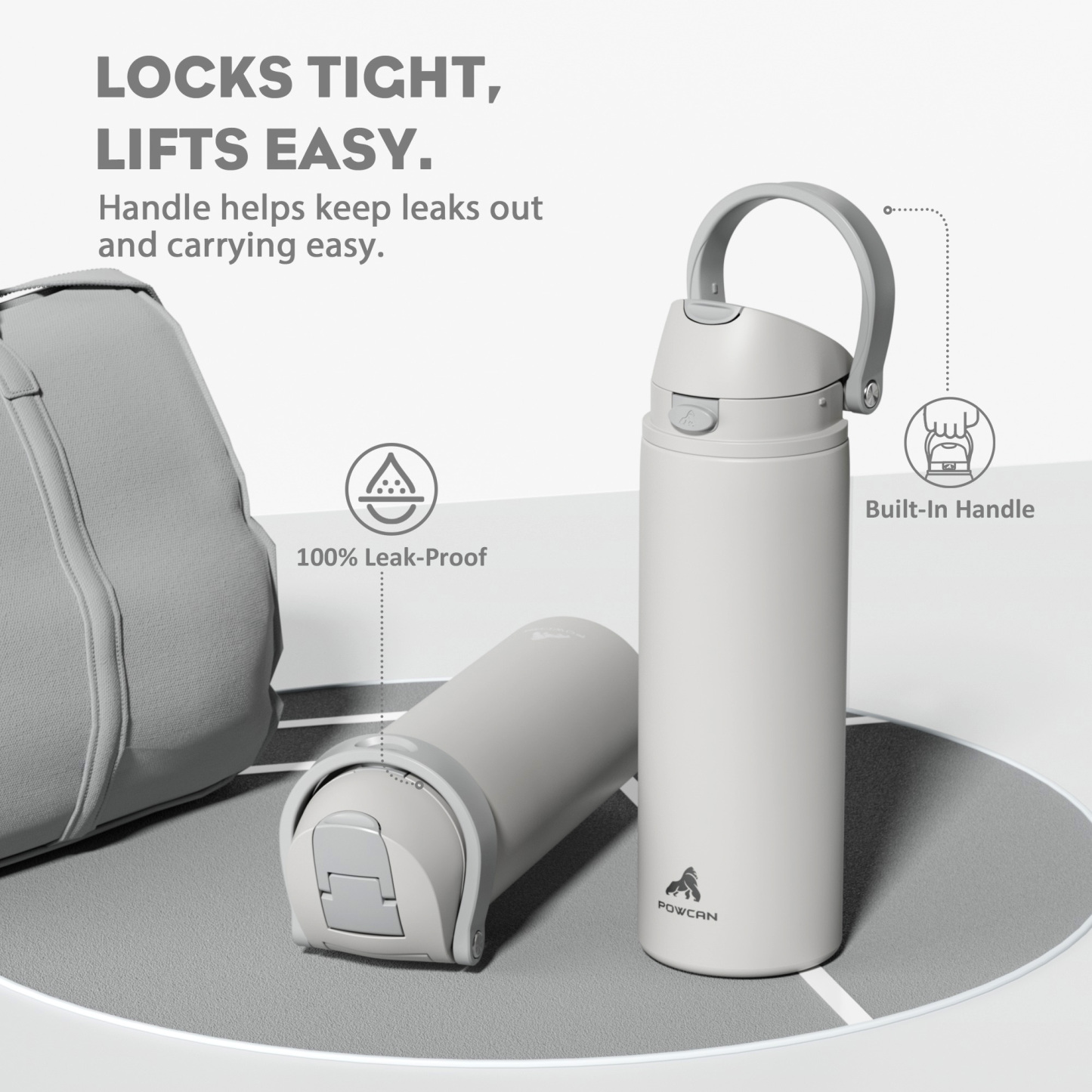 24 oz 2-in-1 Lid with Push-Button Spout Water Bottle