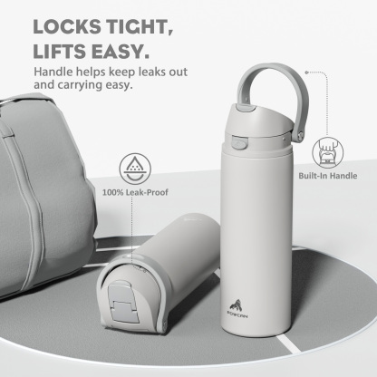 24 oz 2-in-1 Lid with Push-Button Spout Water Bottle