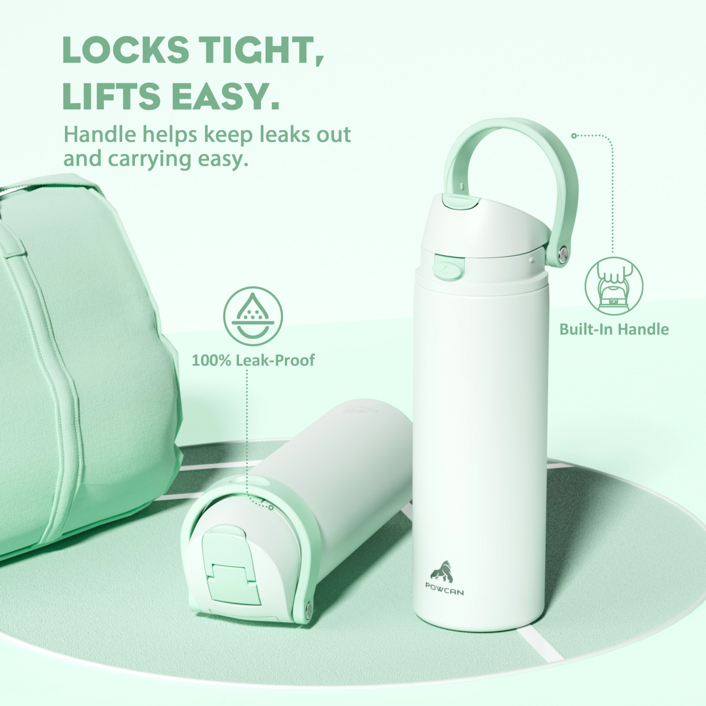 24 oz 2-in-1 Lid with Push-Button Spout Water Bottle