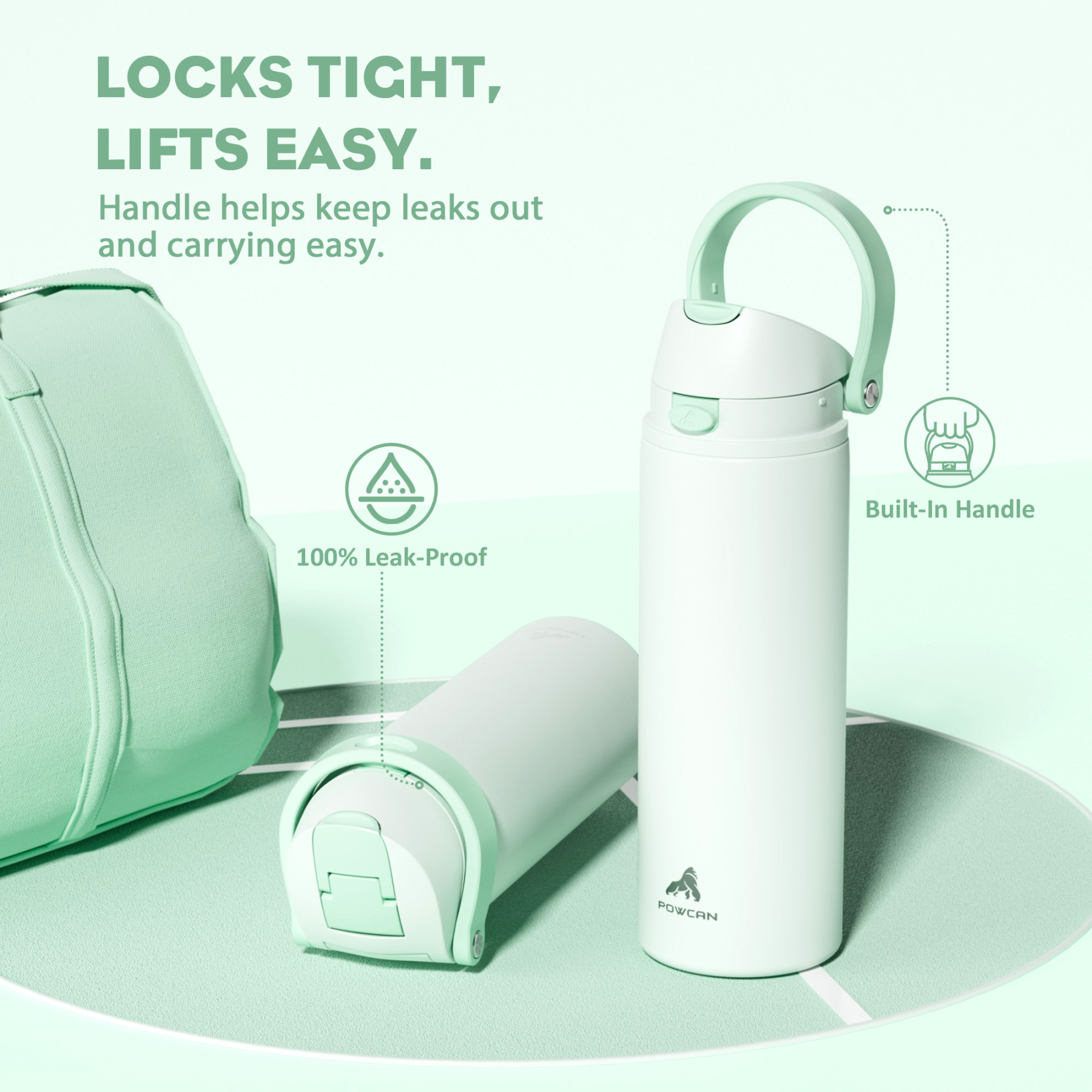 24 oz 2-in-1 Lid with Push-Button Spout Water Bottle