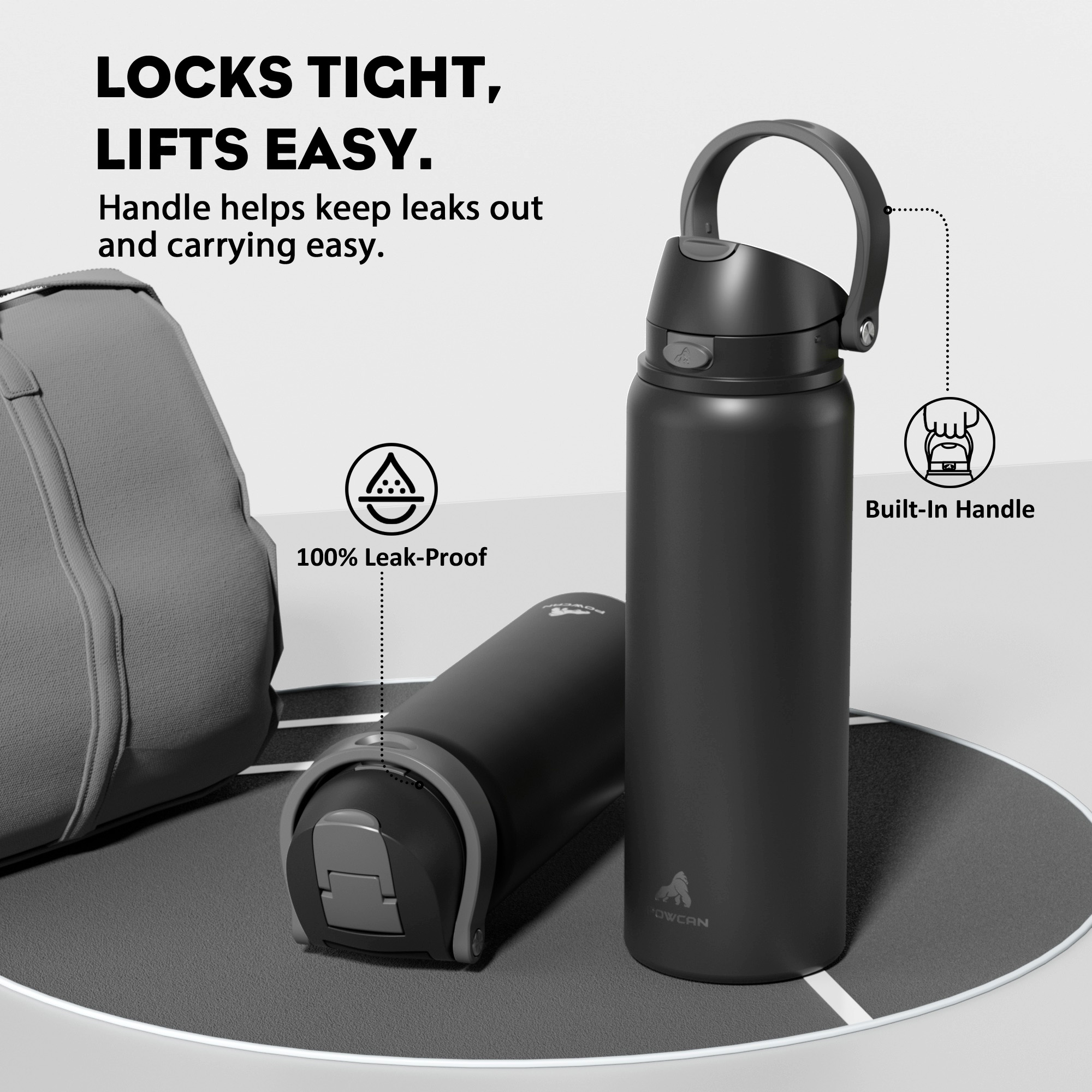 32 oz 2-in-1 Lid with Push-Button Spout Water Bottle