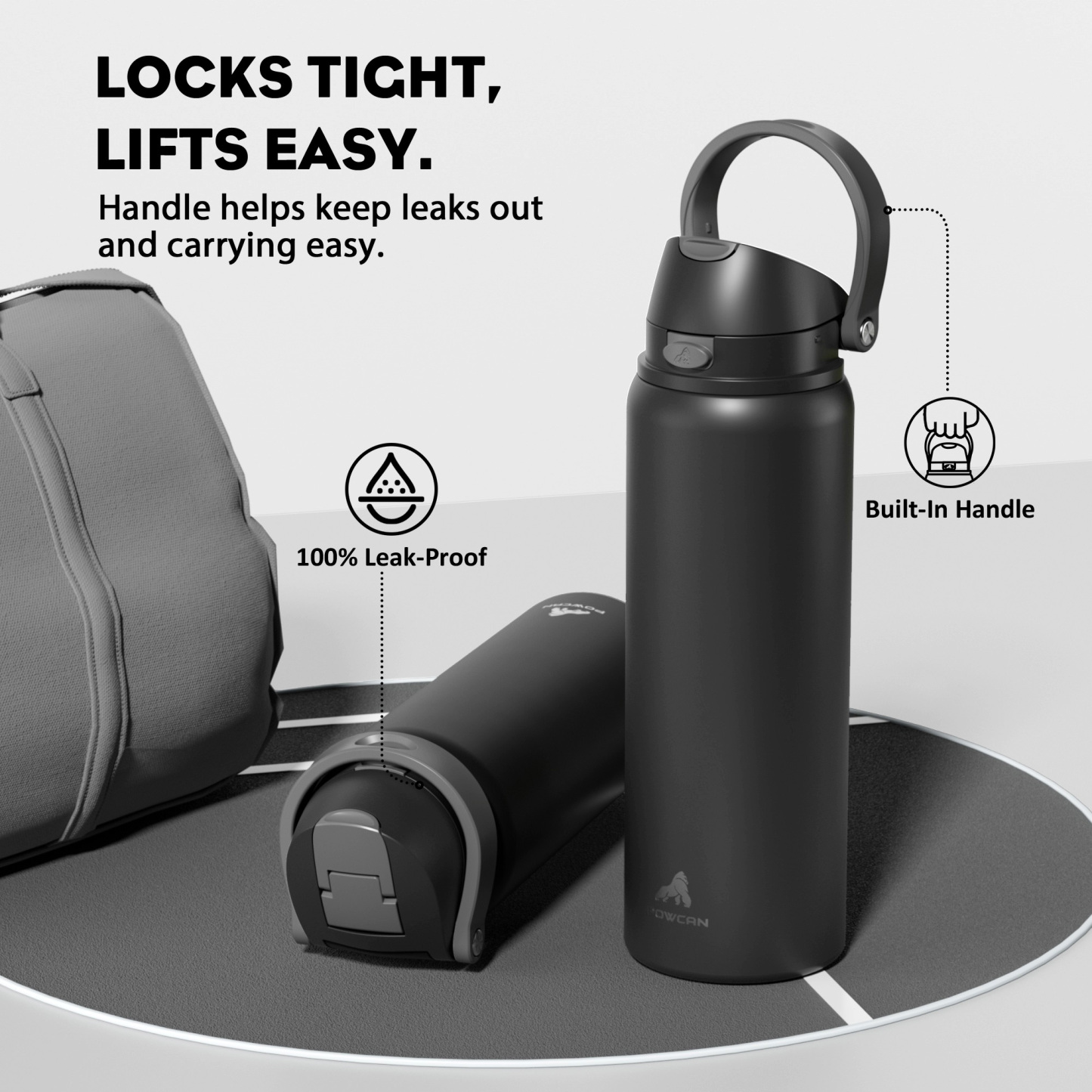 32 oz 2-in-1 Lid with Push-Button Spout Water Bottle