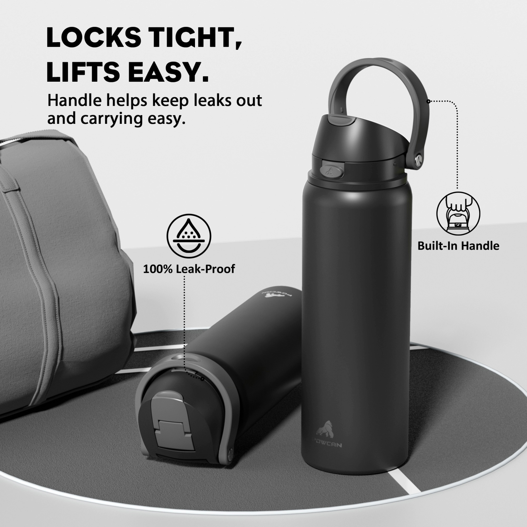 32 oz 2-in-1 Lid with Push-Button Spout Water Bottle