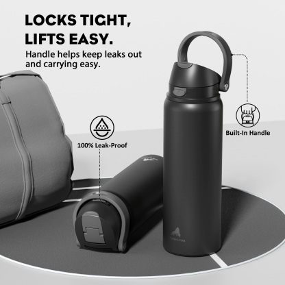 32 oz 2-in-1 Lid with Push-Button Spout Water Bottle