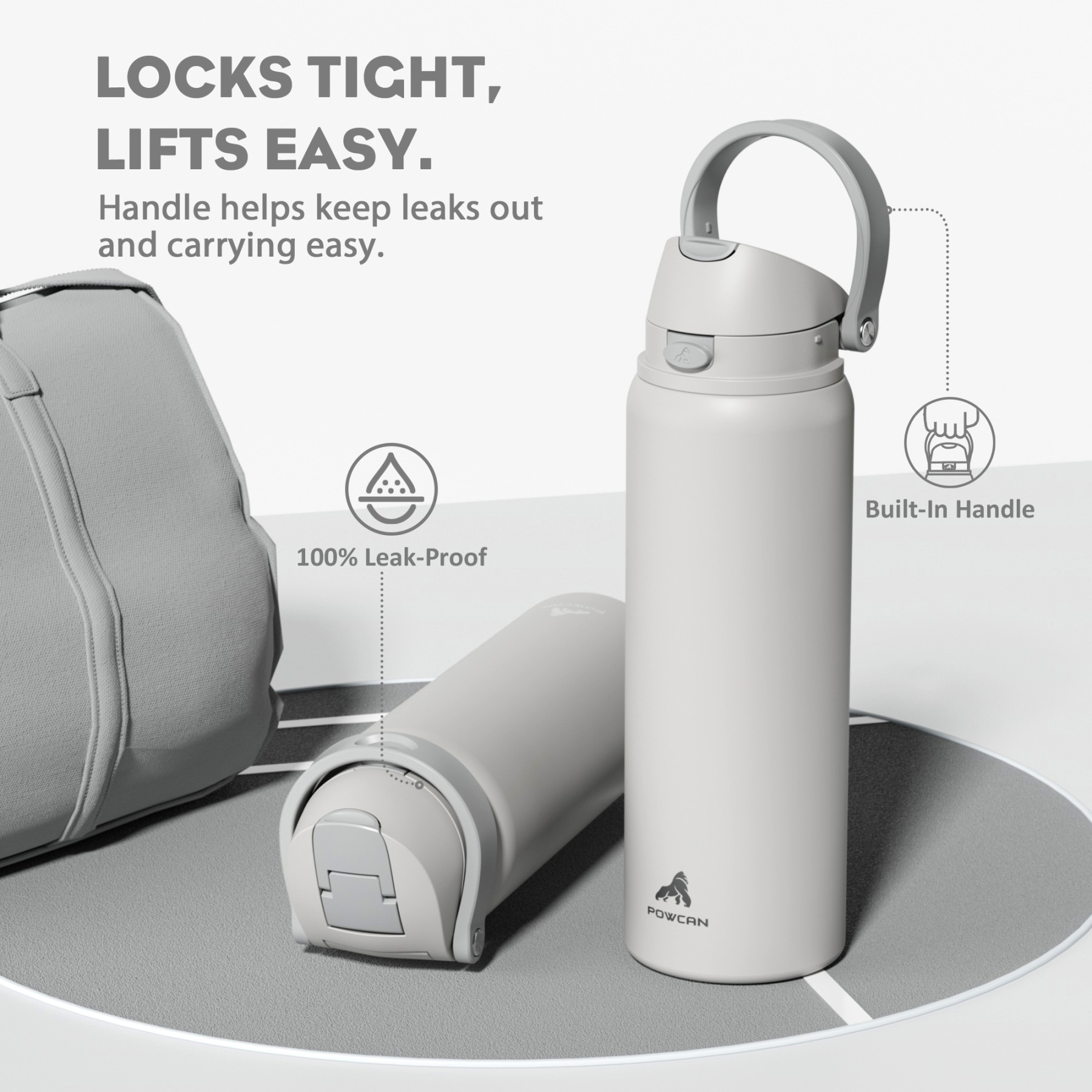 32 oz 2-in-1 Lid with Push-Button Spout Water Bottle