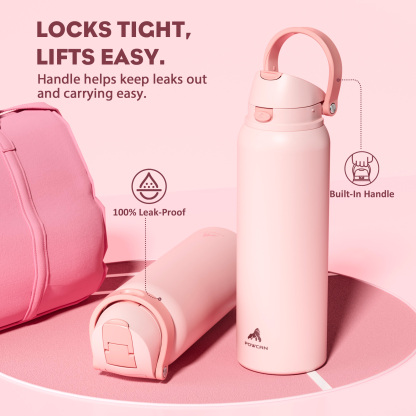 40oz 2-in-1 Lid with Push-Button Spout Water Bottle