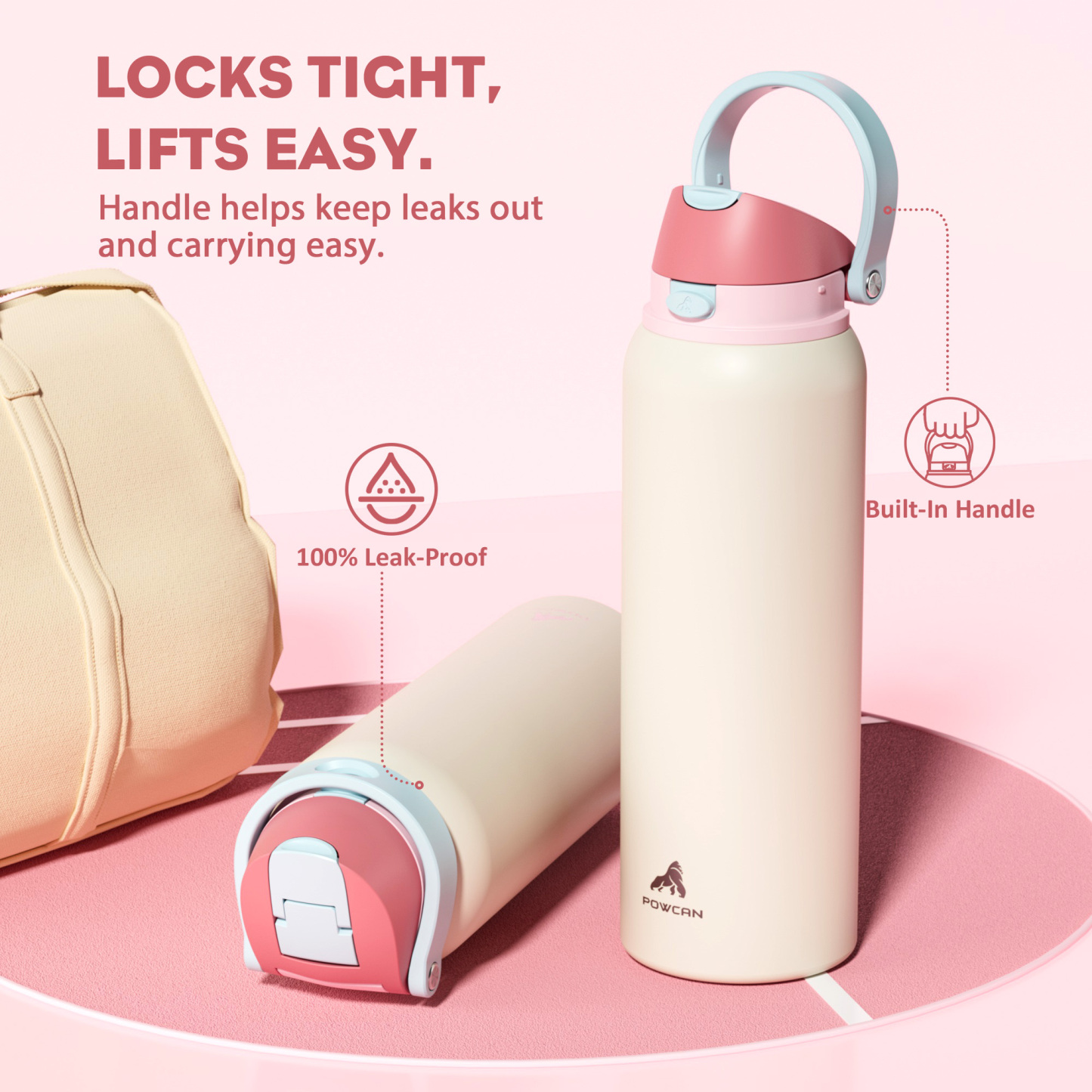 40oz 2-in-1 Lid with Push-Button Spout Water Bottle