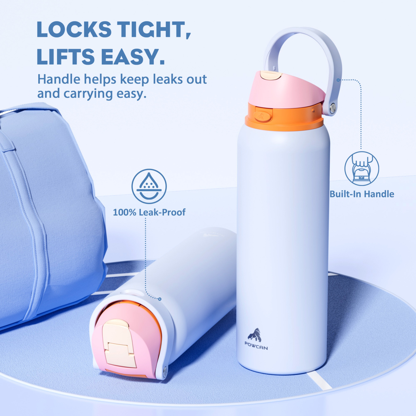 40oz 2-in-1 Lid with Push-Button Spout Water Bottle