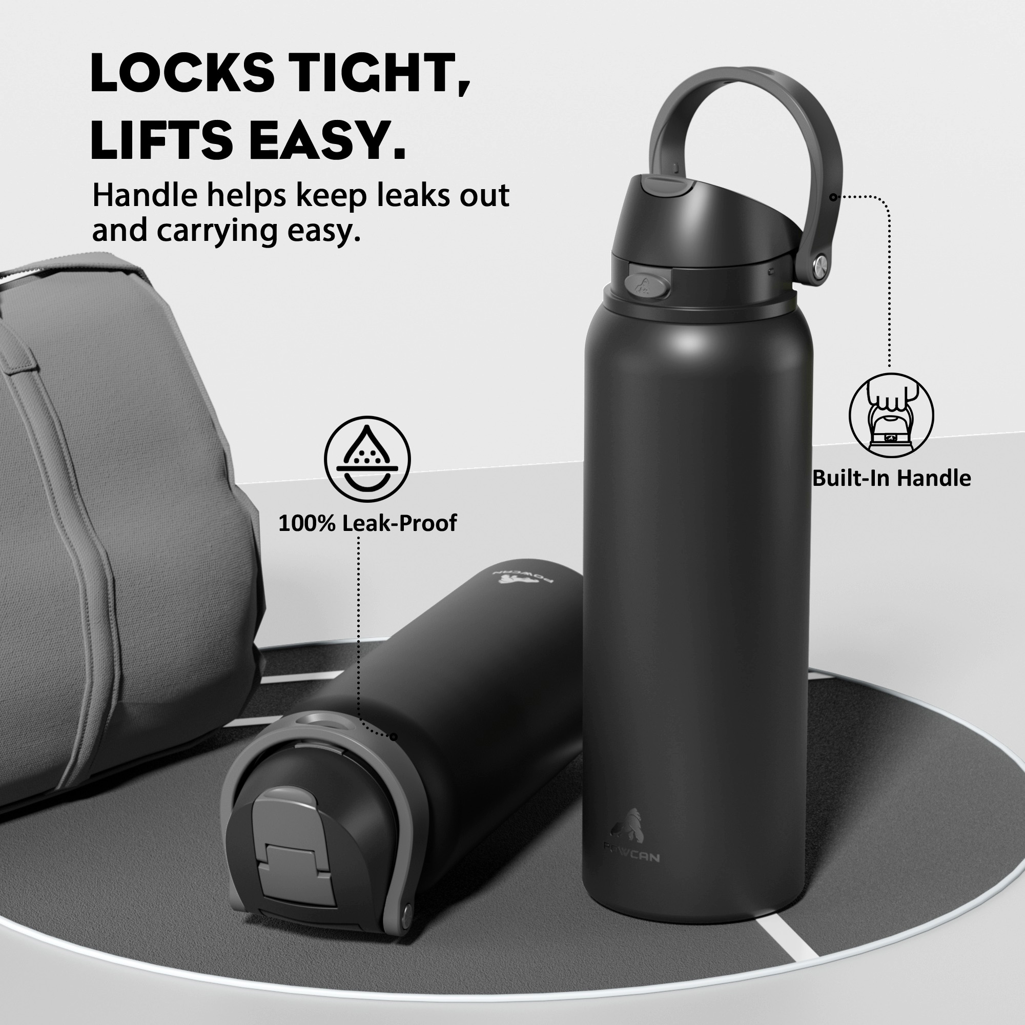 40oz 2-in-1 Lid with Push-Button Spout Water Bottle