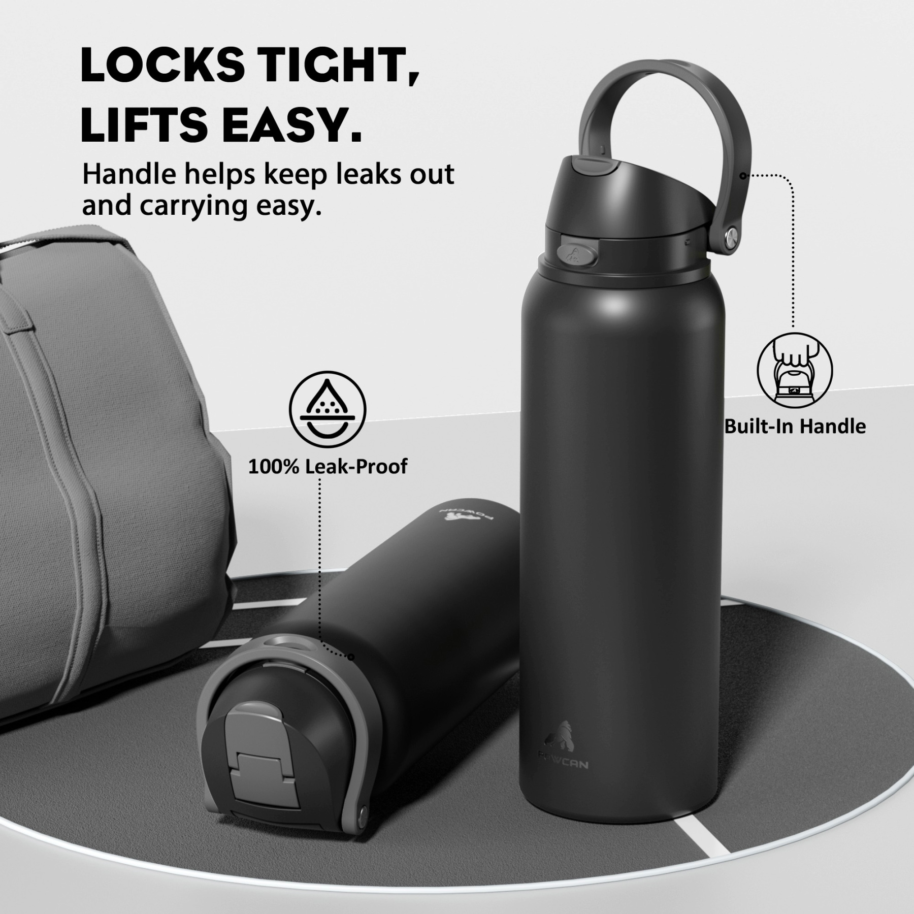 40oz 2-in-1 Lid with Push-Button Spout Water Bottle