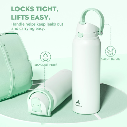 40oz 2-in-1 Lid with Push-Button Spout Water Bottle