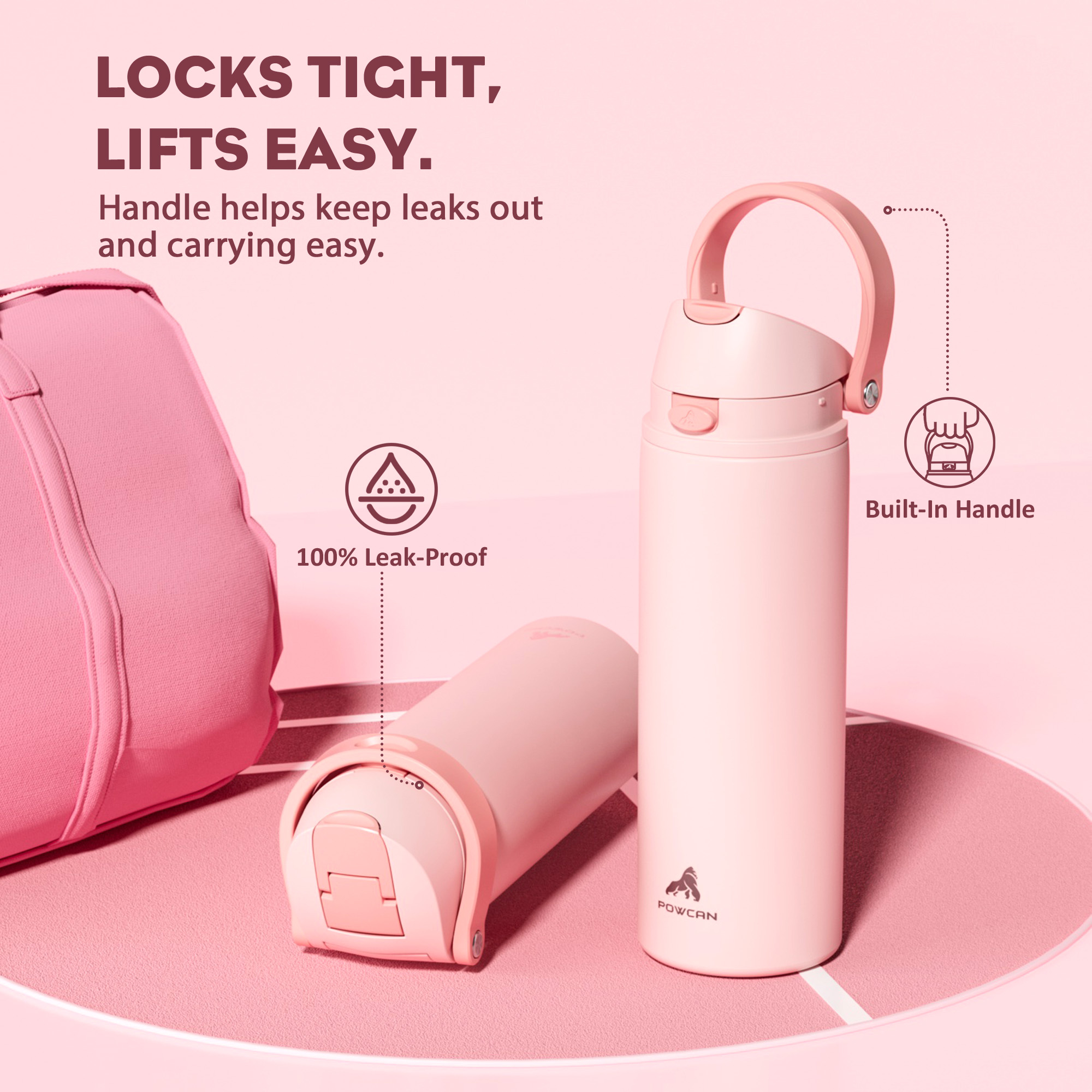 24 oz 2-in-1 Lid with Push-Button Spout Water Bottle