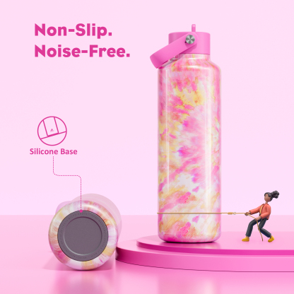 24 oz Slim Insulated Water Bottle with Flip Straw