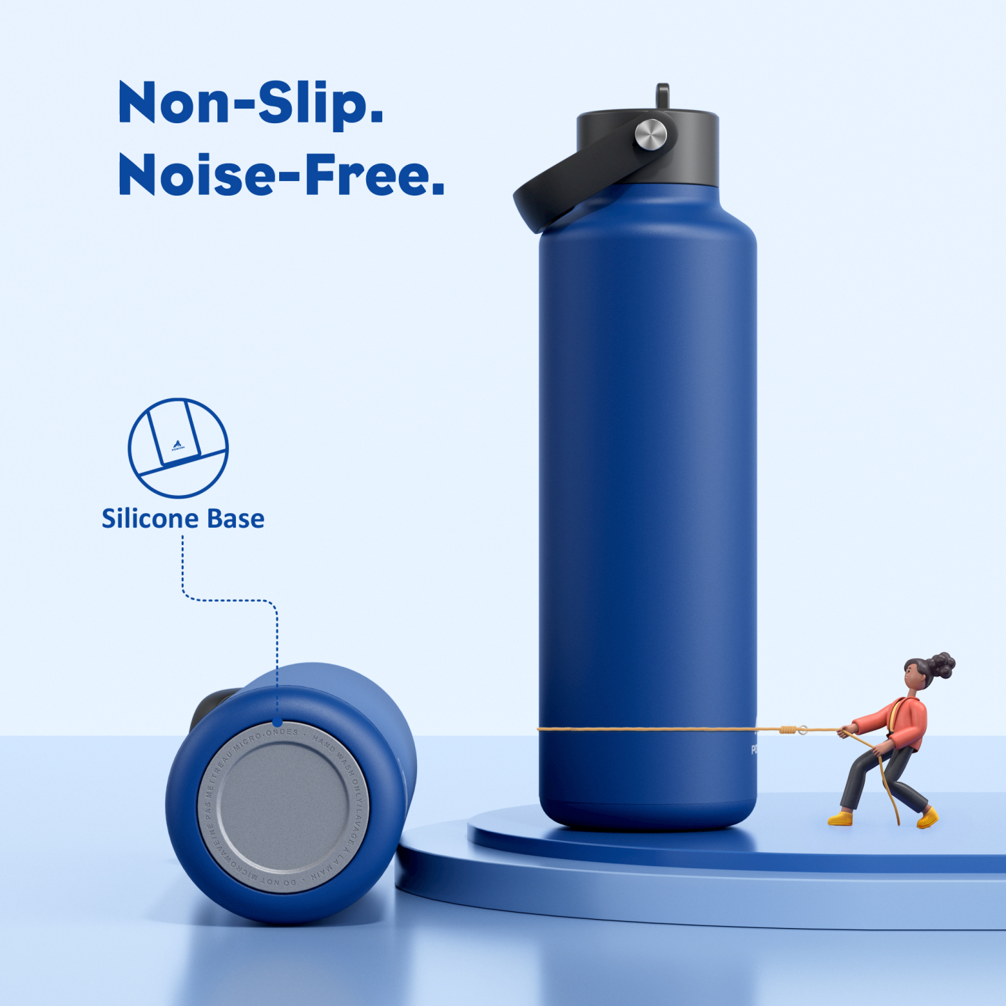 24 oz Slim Insulated Water Bottle with Flip Straw