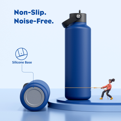 24 oz Slim Insulated Water Bottle with Flip Straw