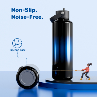 24 oz Slim Insulated Water Bottle with Flip Straw