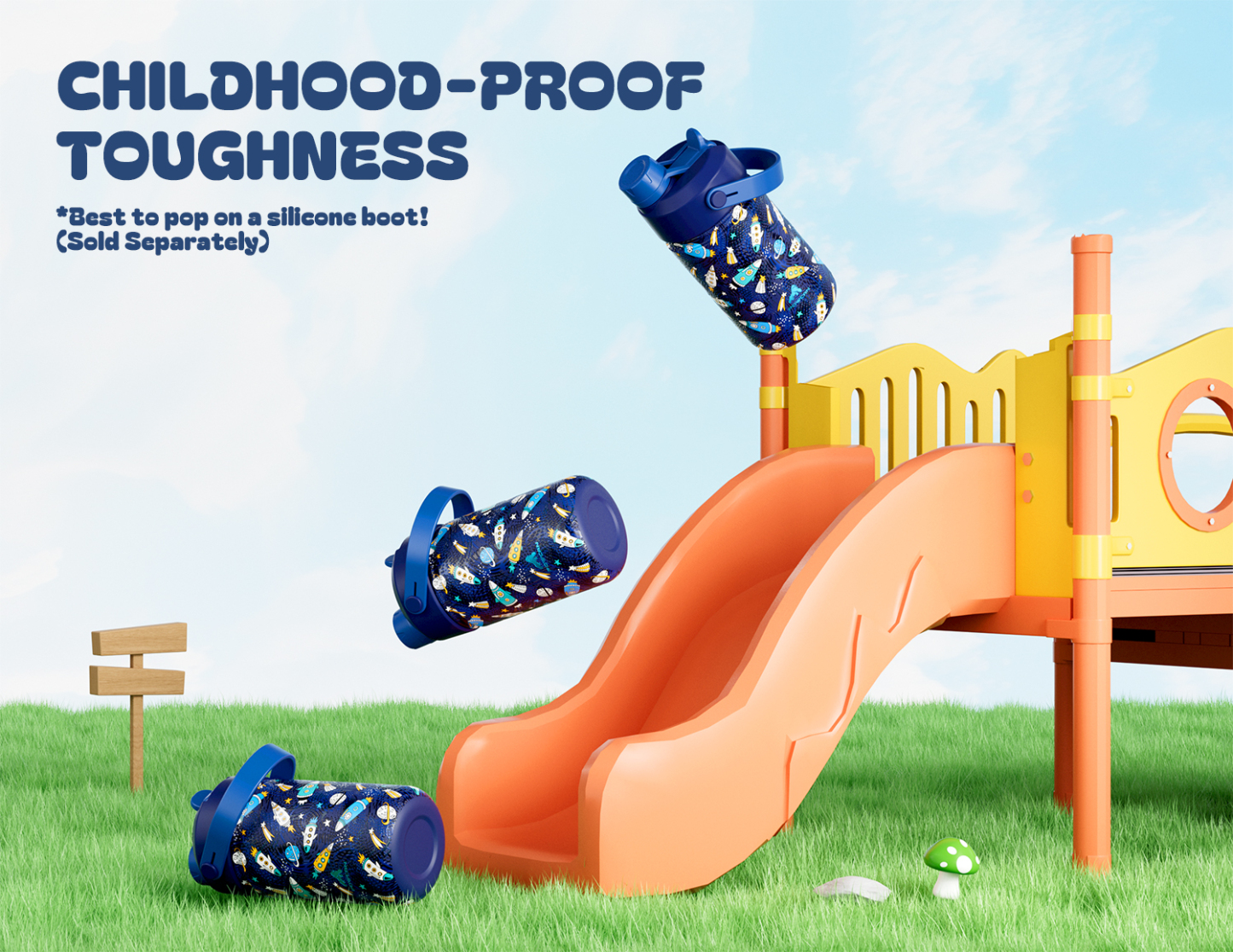 12 oz Insulated Water Bottle with 2-in-1 Straw and Spout Lid