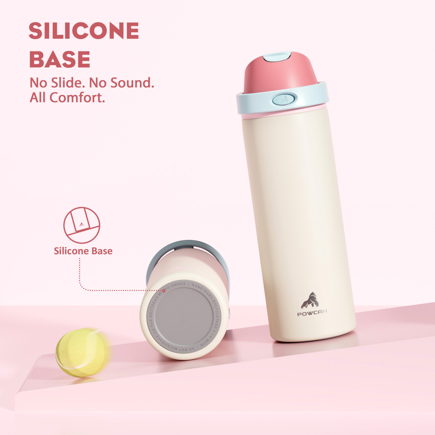 24 oz 2-in-1 Lid with Push-Button Spout Water Bottle