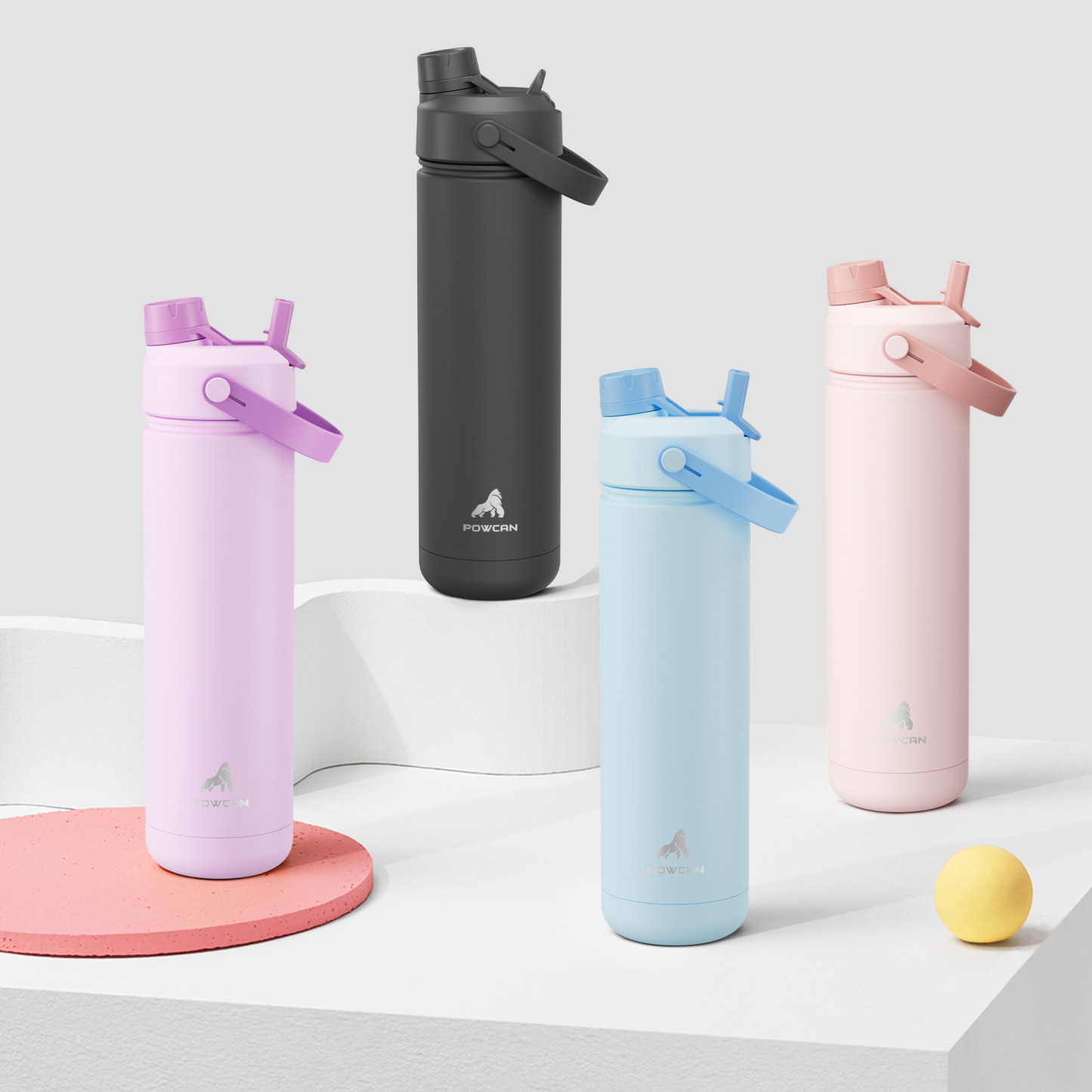 26 oz Insulated Water Bottle with 2-in-1 Straw and Spout Lid - Pure Collection