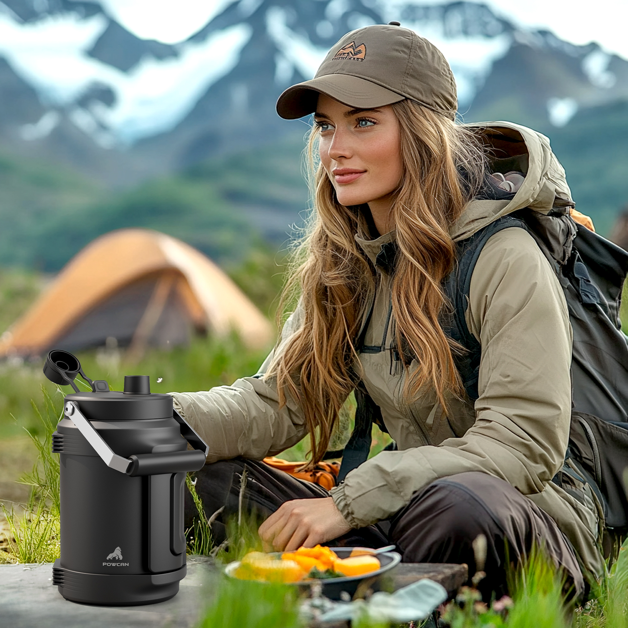 Insulated Water Jug with 2-in-1 Lid and Dual Handle