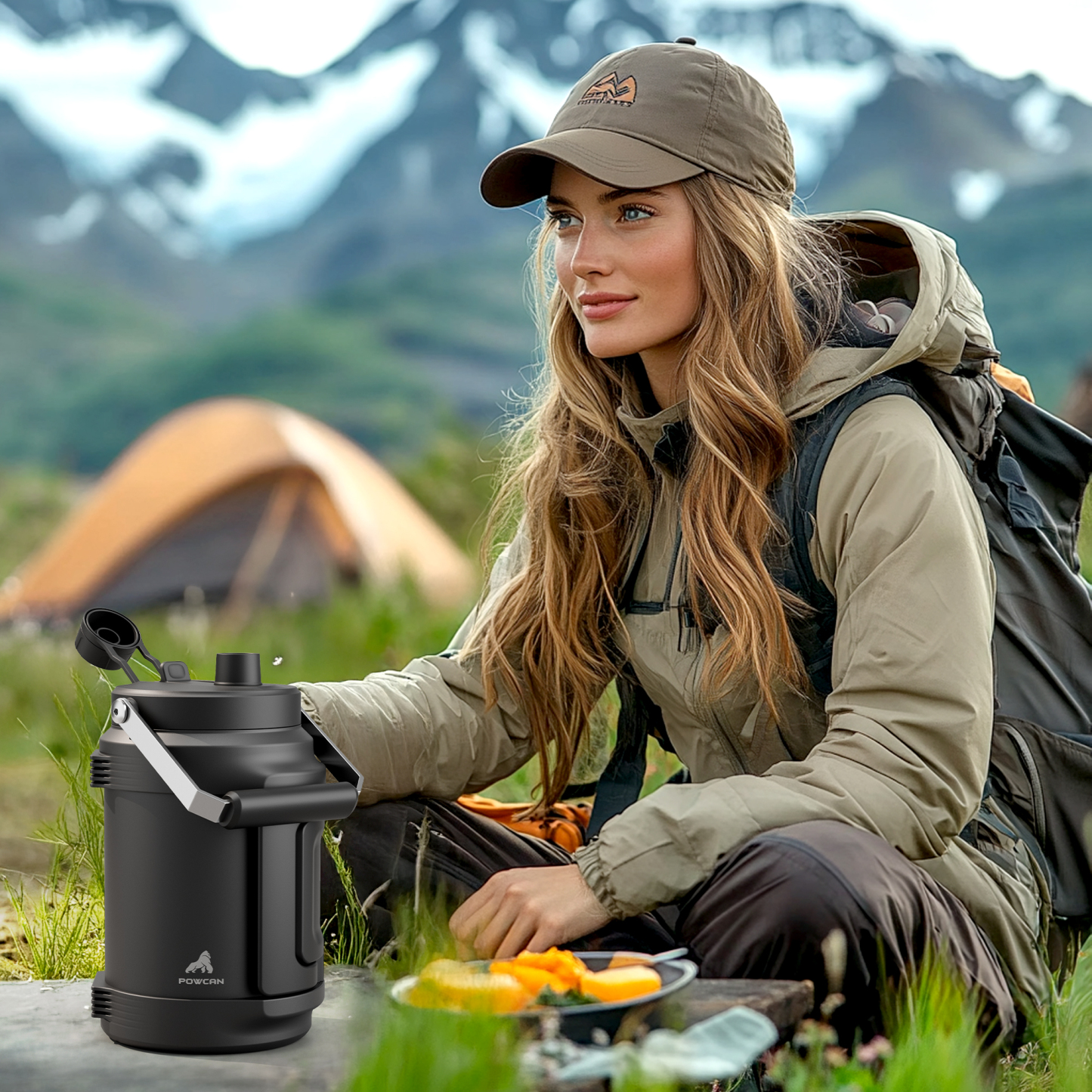 Insulated Water Jug with 2-in-1 Lid and Dual Handle