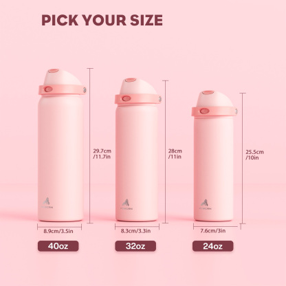 40oz 2-in-1 Lid with Push-Button Spout Water Bottle