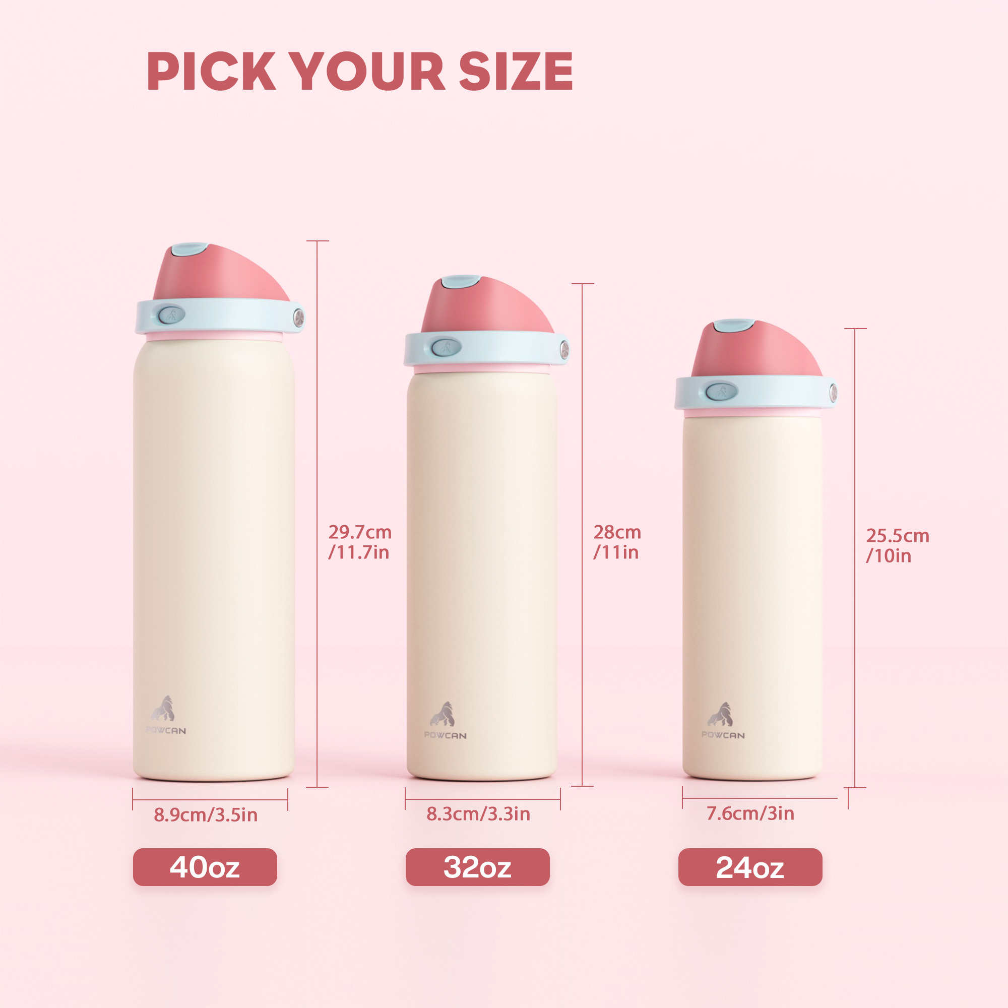 40oz 2-in-1 Lid with Push-Button Spout Water Bottle