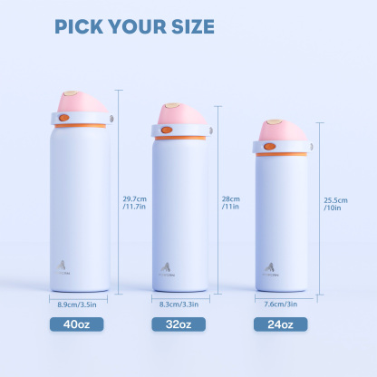 40oz 2-in-1 Lid with Push-Button Spout Water Bottle