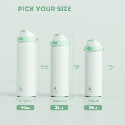 40oz 2-in-1 Lid with Push-Button Spout Water Bottle