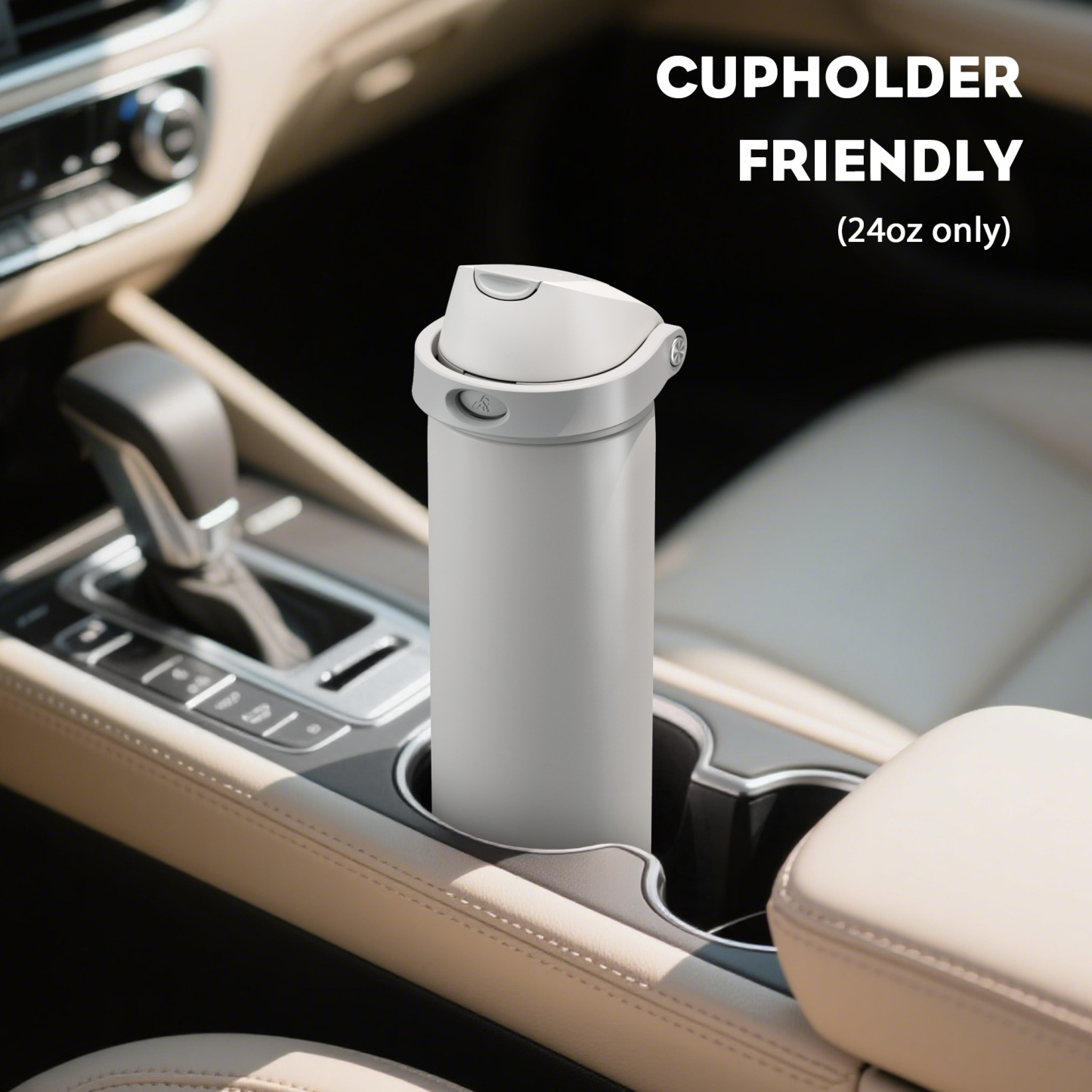 24 oz 2-in-1 Lid with Push-Button Spout Water Bottle