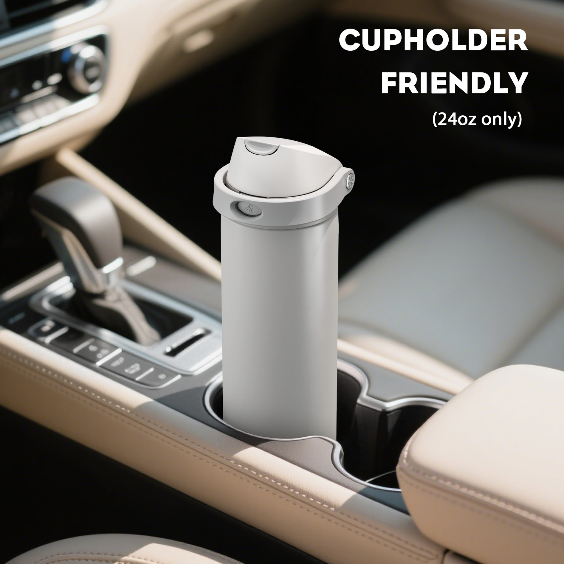 24 oz 2-in-1 Lid with Push-Button Spout Water Bottle