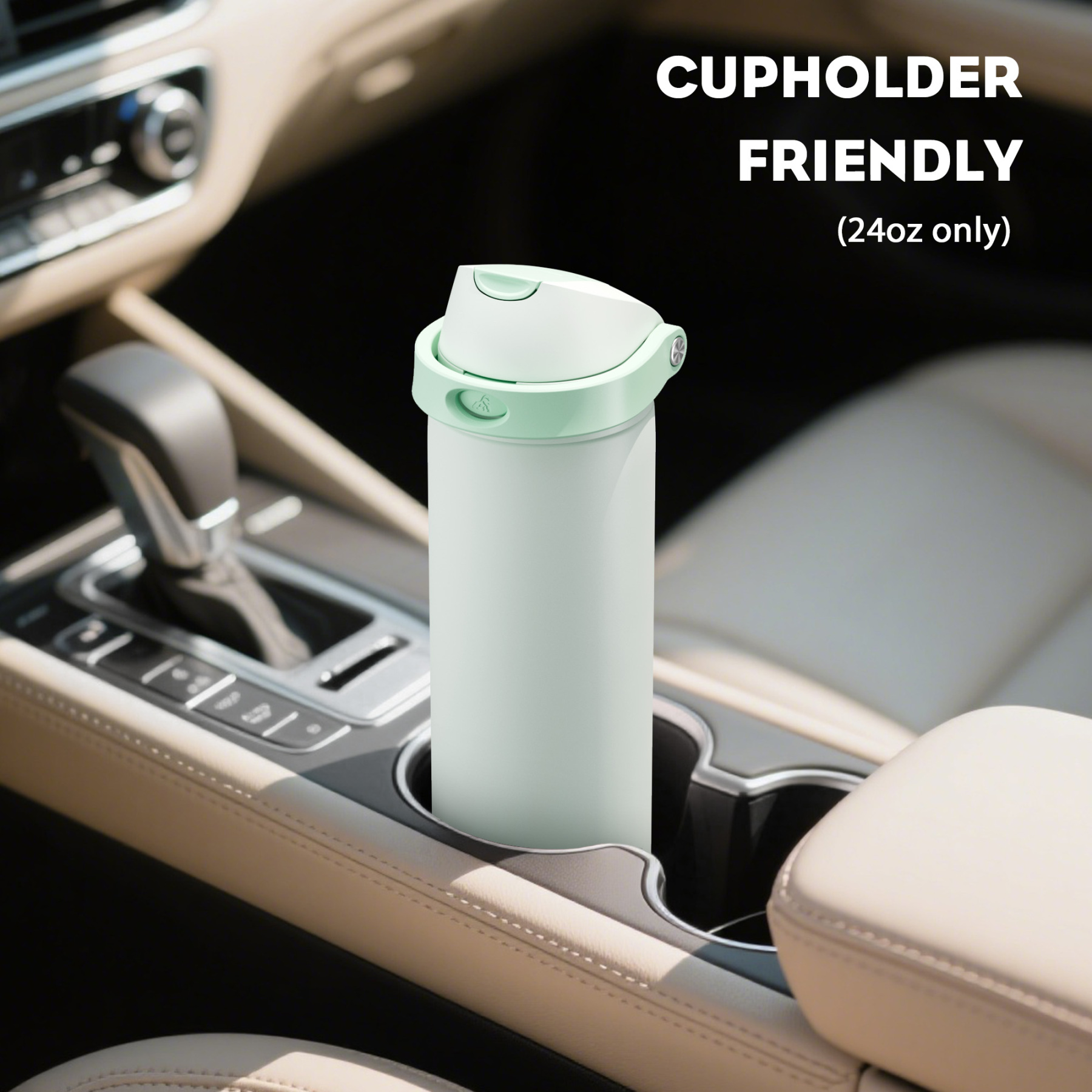 24 oz 2-in-1 Lid with Push-Button Spout Water Bottle