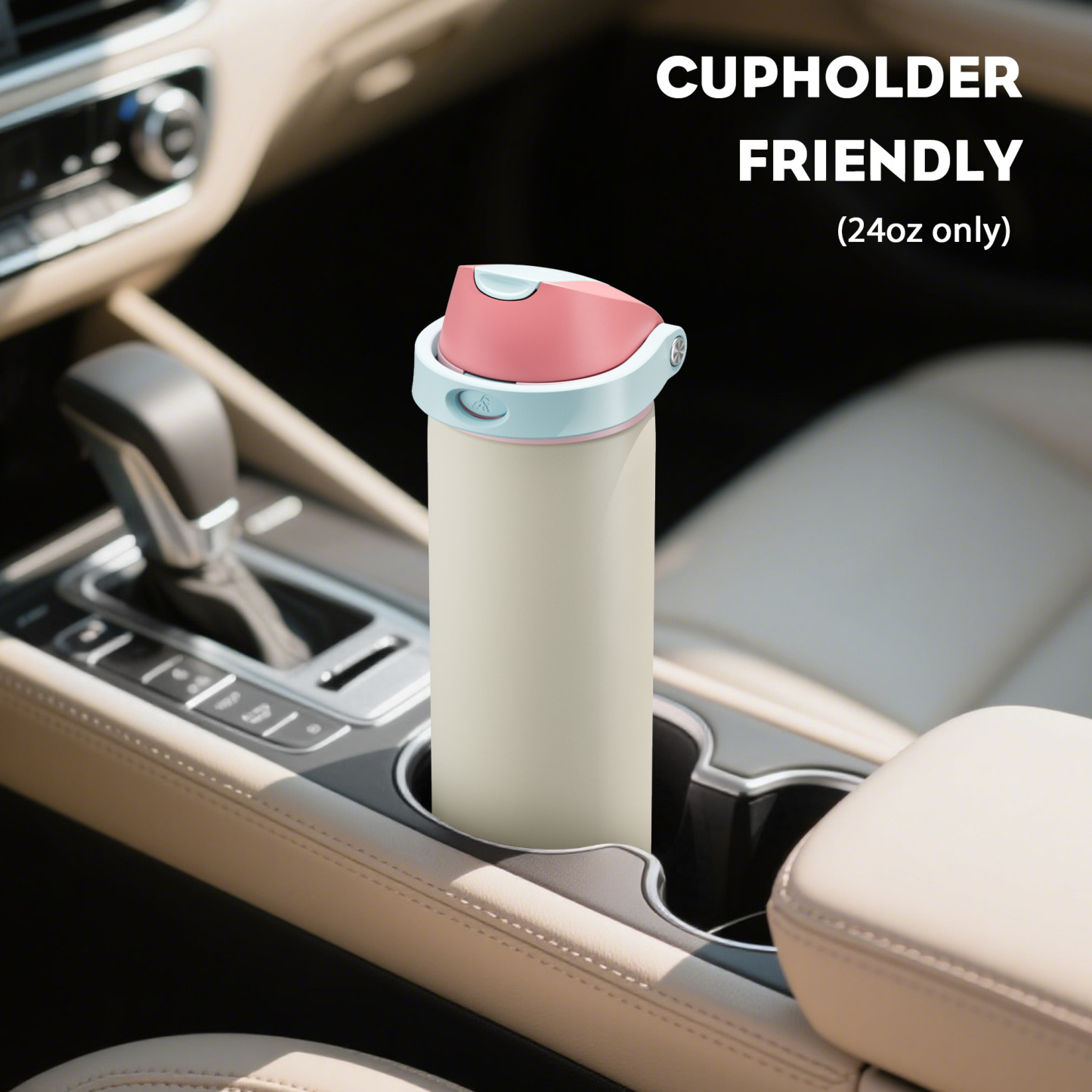 24 oz 2-in-1 Lid with Push-Button Spout Water Bottle