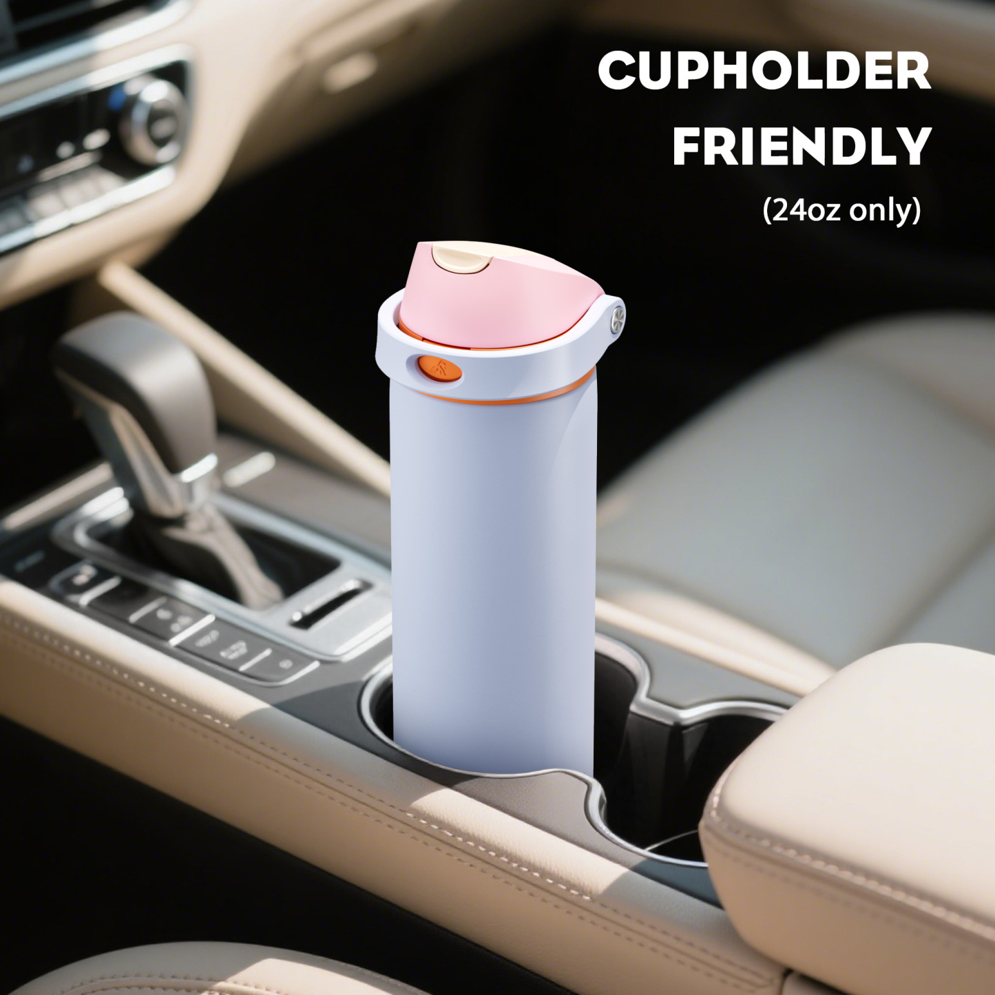 24 oz 2-in-1 Lid with Push-Button Spout Water Bottle