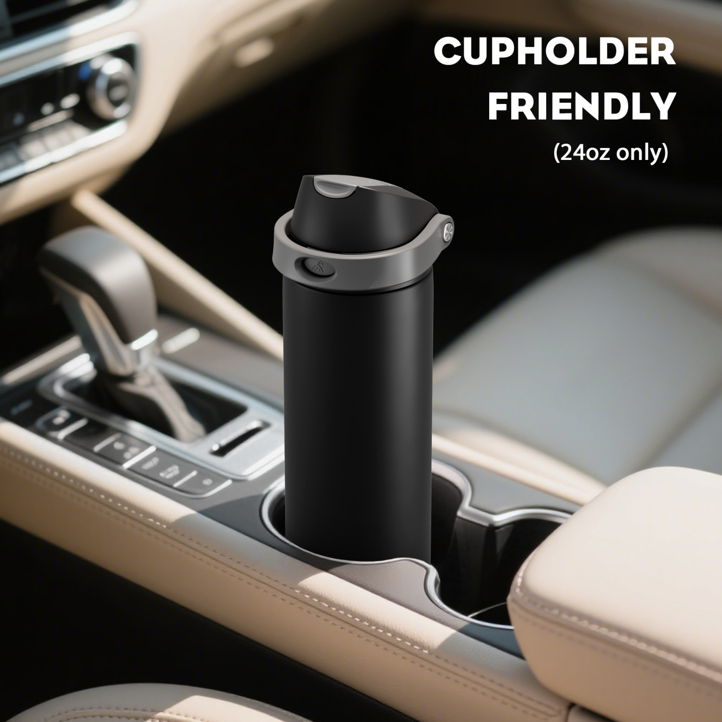 24 oz 2-in-1 Lid with Push-Button Spout Water Bottle