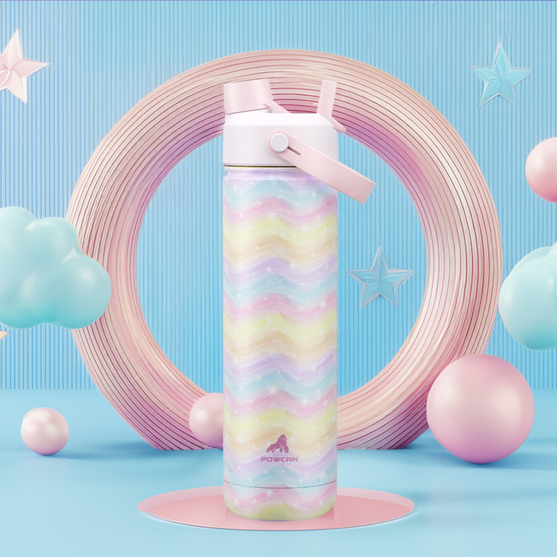 26 oz Insulated Water Bottle with 2-in-1 Straw and Spout Lid