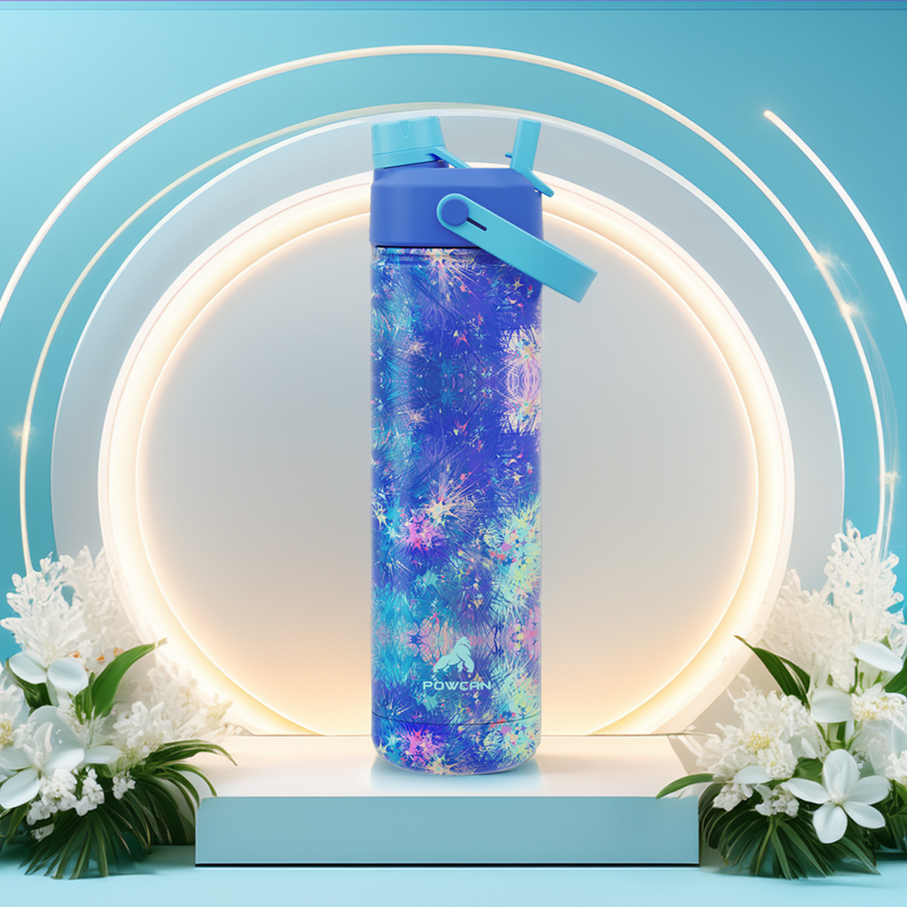 26 oz Insulated Water Bottle with 2-in-1 Straw and Spout Lid