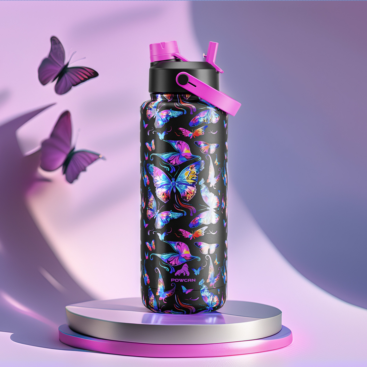 40 oz Insulated Water Bottle with 2-in-1 Straw and Spout Lid