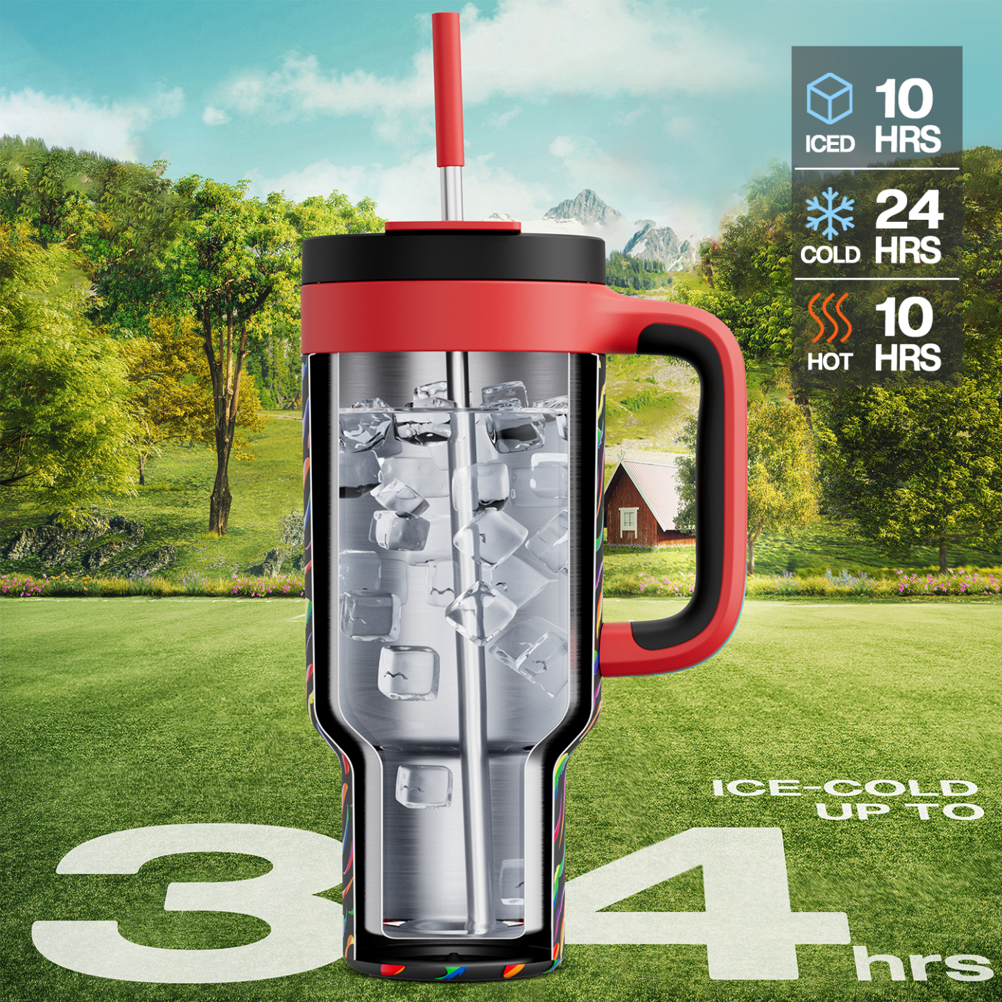 40 oz Tumbler with 2-in-1 Metal Straw Lid