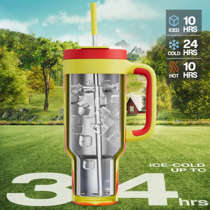 40 oz Tumbler with 2-in-1 Metal Straw Lid