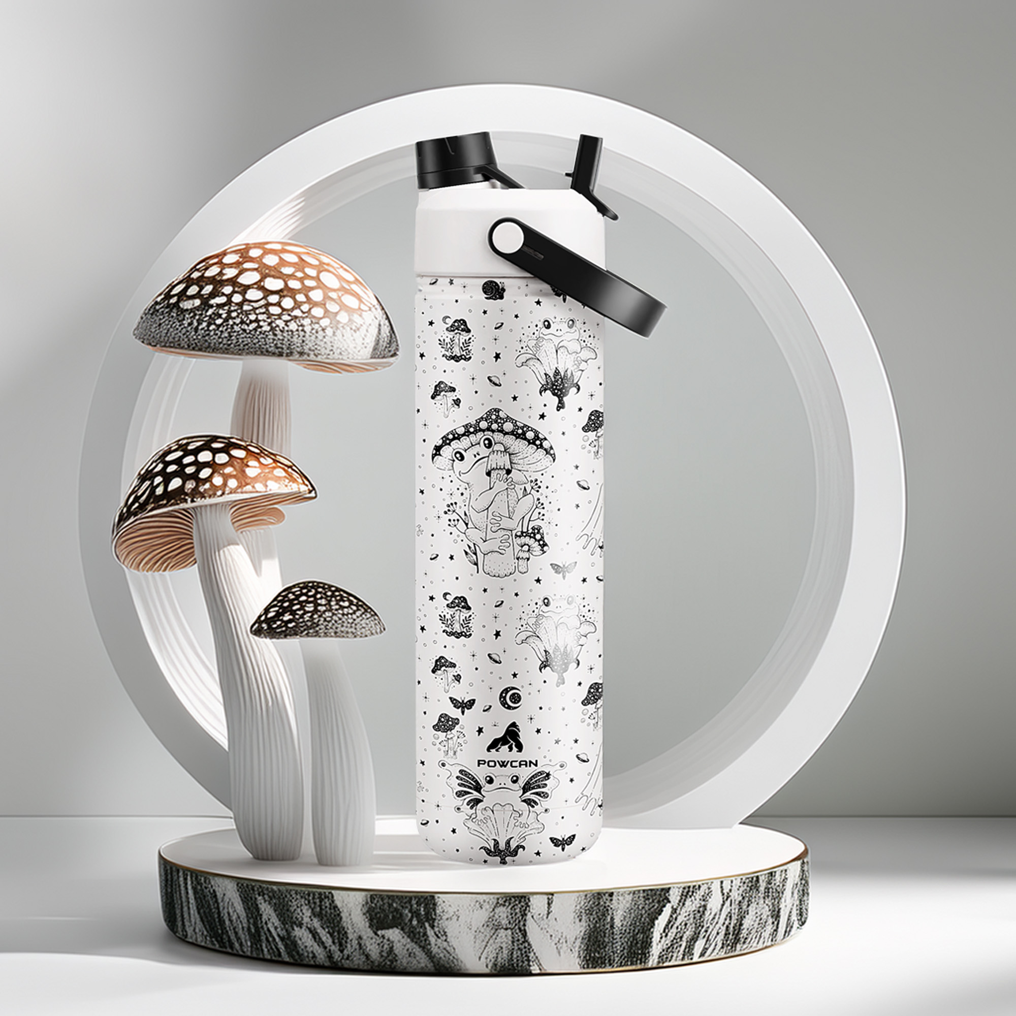 26 oz Insulated Water Bottle with 2-in-1 Straw and Spout Lid