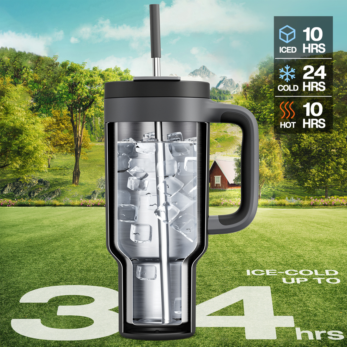 40 oz Tumbler with 2-in-1 Metal Straw Lid - Pure Collection