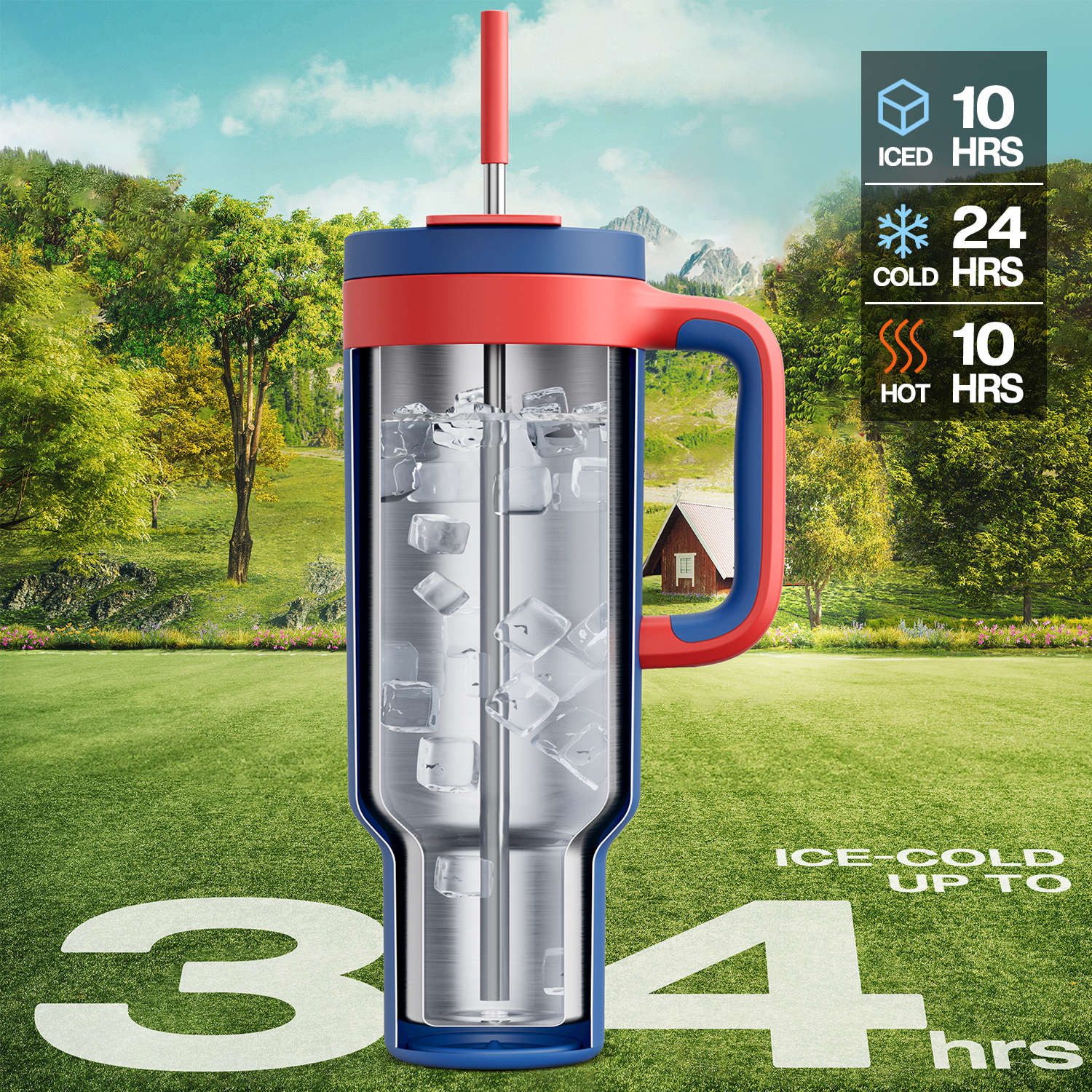 50 oz Tumbler with 2-in-1 Metal Straw Lid - Pure Collection