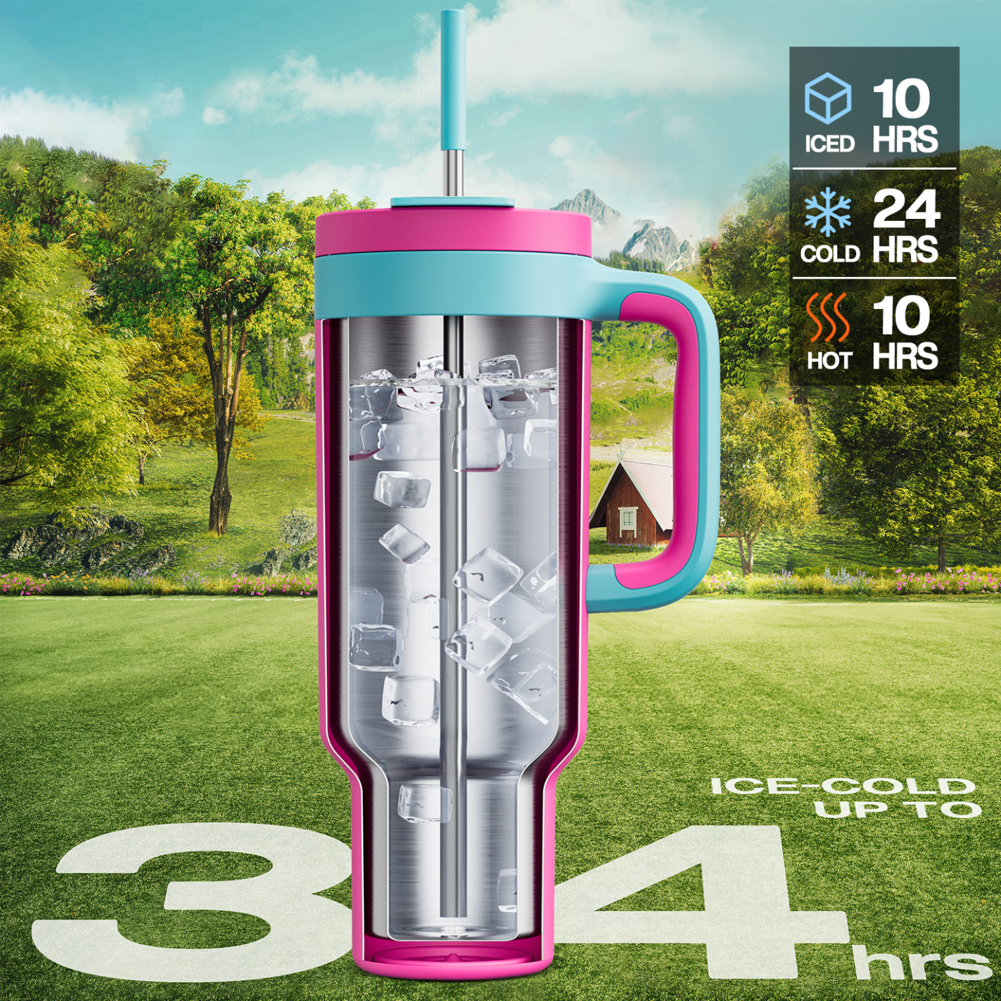 50 oz Tumbler with 2-in-1 Metal Straw Lid - Pure Collection