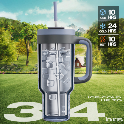 40 oz Tumbler with 2-in-1 Metal Straw Lid